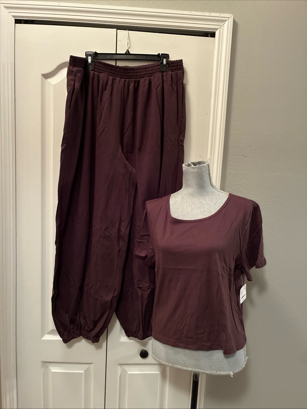 Free people ladies Stella cotton/jersey pants set in fudge size large
